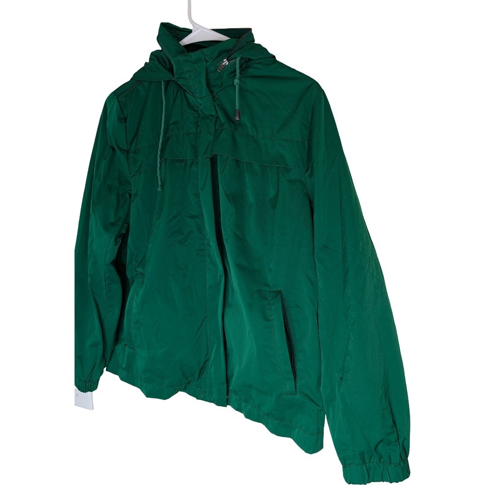Liz Claiborne Windbreaker Womens Small Green Hooded Full Zip Mesh Lined Jacket - Picture 6 of 16
